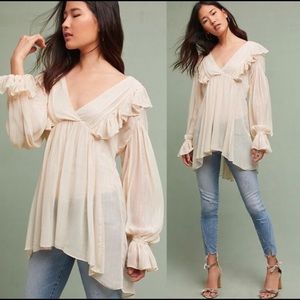 [Anthropologie] Maeve Boho Cream Wynne Tunic Top